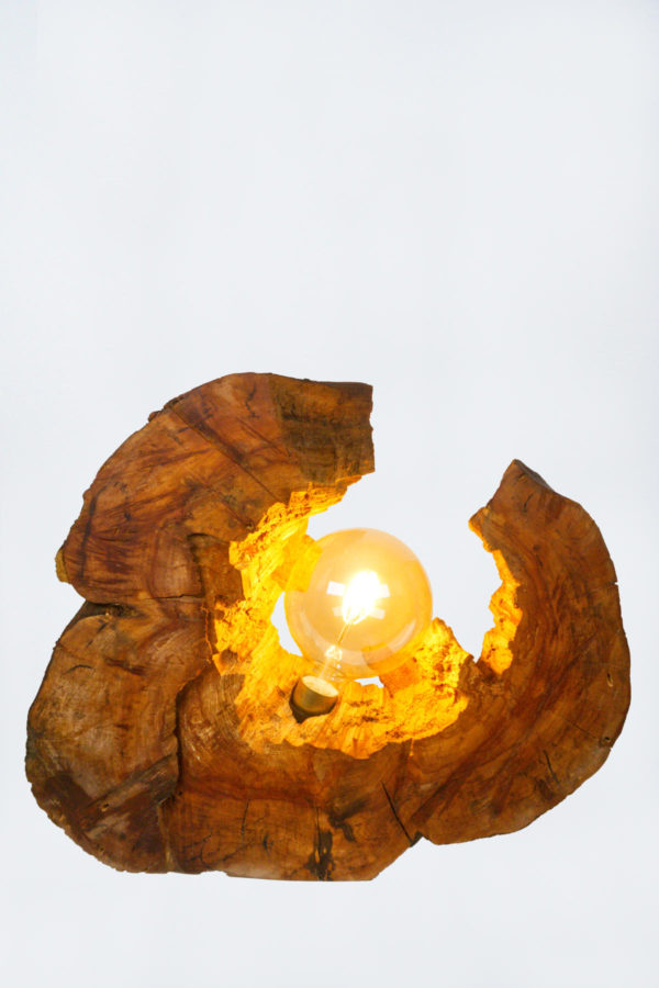 leuchtende holzskulptur feuerapfel 3.1